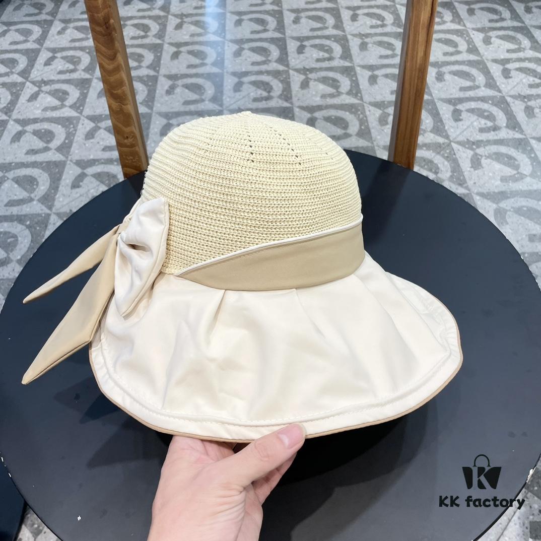 692fb11099f2d84055c86e4c DIOR Bucket Hat 2024 Summer New Sun Protection Fishing Hat with Bow for Men and Women, Wide-Brimmed Beach Hat for Travel, Face-Framing Sun Hat
