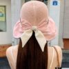 DIOR Bucket Hat 2024 Summer New Sun Protection Bucket Hat with Bow for Men and Women, Wide-Brimmed Beach Hat for Travel, Face-Framing Sun Hat