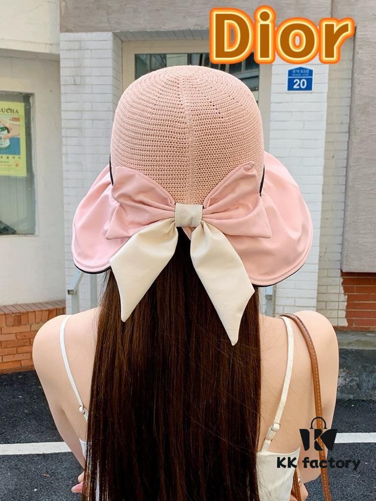 692fb11399f2d84055c86e52 DIOR Bucket Hat 2024 Summer New Sun Protection Bucket Hat with Bow for Men and Women, Wide-Brimmed Beach Hat for Travel, Face-Framing Sun Hat