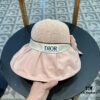 DIOR Bucket Hat 2024 Summer New Sun Protection Bucket Hat with Bow for Men and Women, Wide-Brimmed Beach Hat for Travel, Face-Framing Sun Hat