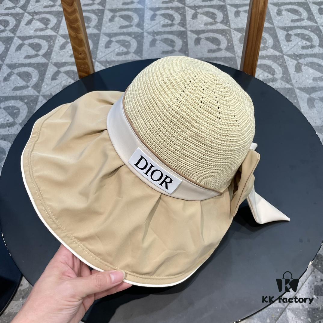 692fb11999f2d84055c86e62 DIOR Bucket Hat 2024 Summer New Sun Protection Bucket Hat with Bow for Men and Women, Wide Brim Beach Hat for Travel, UV-Protective, Face-Slimming Design