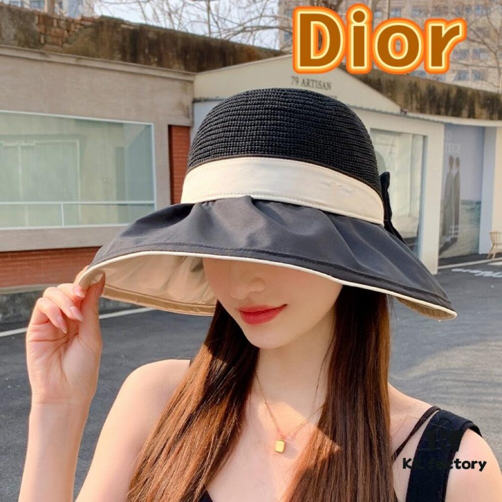 692fb11c99f2d84055c86e67 DIOR Bucket Hat 2024 Summer New Sun Protection Bucket Hat with Bow for Men and Women, Wide-Brimmed Beach Hat for Travel, Face-Framing Sun Hat