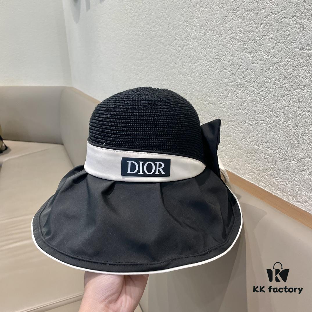 692fb12099f2d84055c86e6f DIOR Bucket Hat 2024 Summer New Sun Protection Bucket Hat with Bow for Men and Women, Wide-Brimmed Beach Hat for Travel, Face-Framing Sun Hat