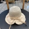 692fb12a99f2d84055c86e84 Dior Cross-border Hot Sale Women's Fashionable Striped Bucket Hat, Wide-brim Sun Hat, UV-protective Outdoor Cap, Summer Knit Baseball and Bucket Hat