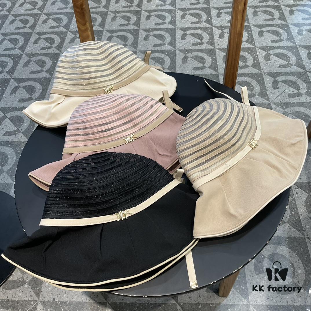 692fb12c99f2d84055c86e88 Dior Cross-border Hot Sale Women's Fashionable Striped Bucket Hat, Wide-brimmed Sun Hat, UV-protective Summer Hat, Bucket Hat, Baseball Cap, Knit Hat