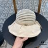 692fb12e99f2d84055c86e8a Dior Cross-border Hot Sale Women's Fashionable Striped Bucket Hat, Wide-brim Sun Hat, UV-protective Outdoor Cap, Summer Knit Baseball and Bucket Hat