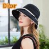692fb13099f2d84055c86e8c Dior Cross-border Hot Sale Women's Fashionable Striped Bucket Hat, Wide-brimmed Sun Hat, UV-protective Summer Hat, Fisherman Hat, Baseball Cap, Knit Hat