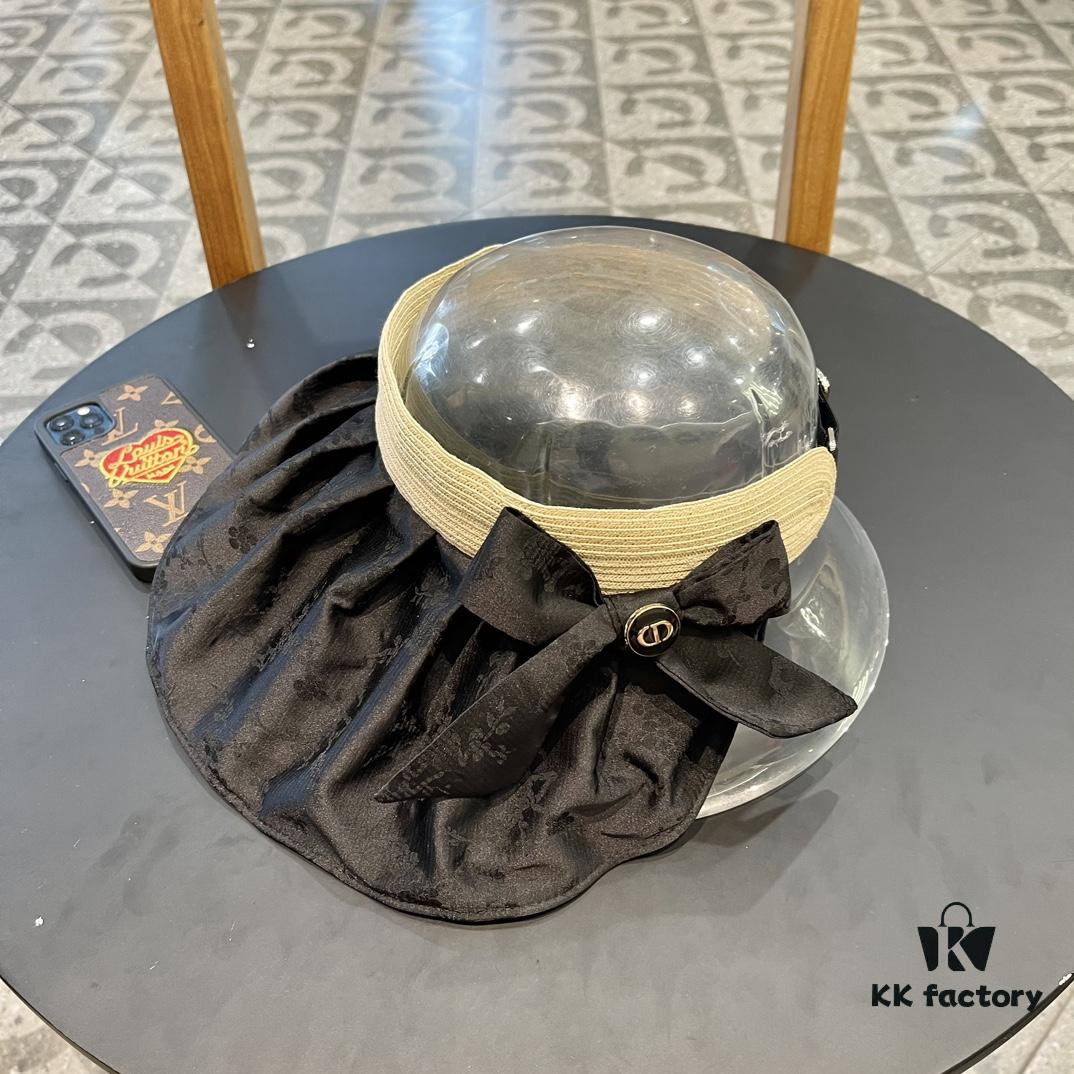 692fb19499f2d84055c86f1b Dior Summer New Arrival Wide-Brimmed Open-Top Hat for Women, Foldable Sun Hat for Beach Vacations, UV-Protective Sun Hat, Travel Hat, Fisherman Hat, Baseball Cap, Knit Hat