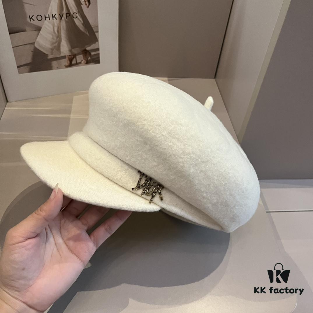 692fb24b99f2d84055c87007 Dior Wool Painter's Cap, 100% Wool Fabric, Head Circumference 57cm