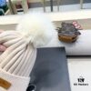 692fb27599f2d84055c8703d Dior Women's Knitted Hat with Genuine Fox Fur Pom-Pom, Thick Winter Warm Ear-Protecting Beanie for Autumn and Winter