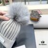 692fb27d99f2d84055c87045 Dior Women's Knitted Hat with Genuine Fox Fur Pom for Autumn and Winter, Thickened Warm Ear-Protecting Beanie