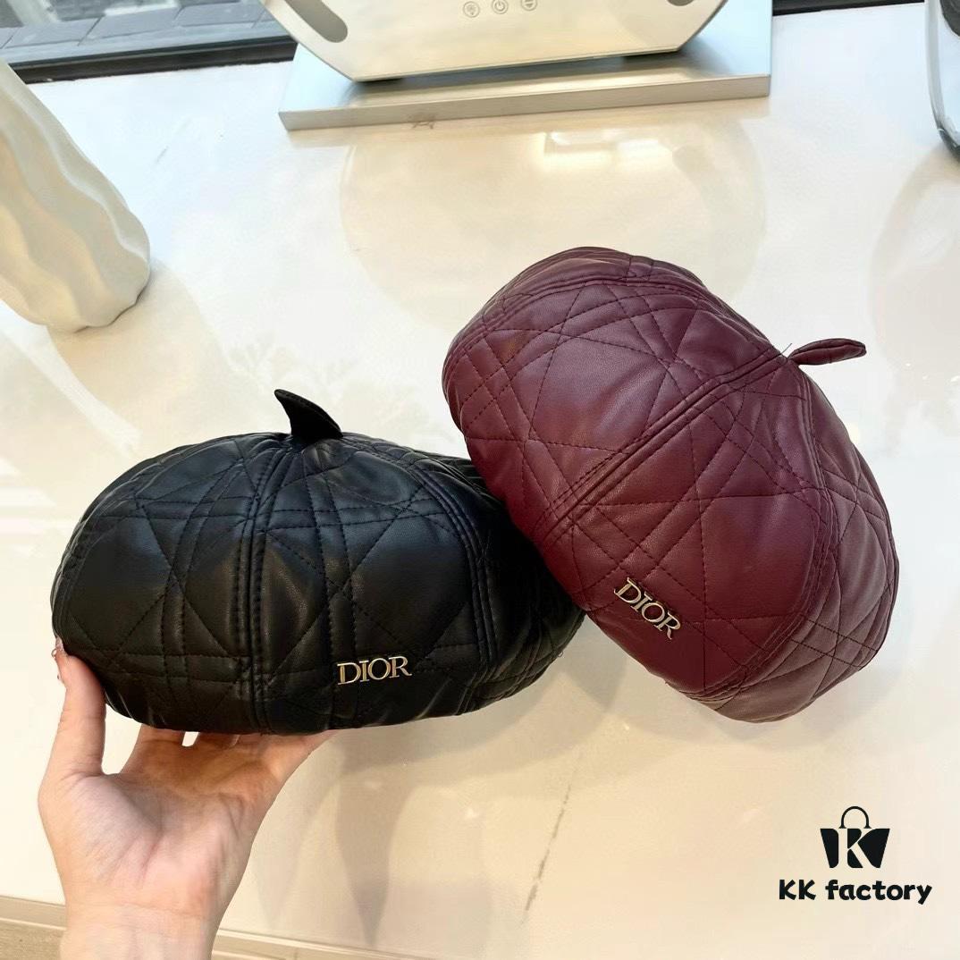 692fb2aa99f2d84055c8706e Dior-style Leather Octagonal Beret