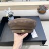 692fb2cf99f2d84055c8709e Dior Women's Beret Casual PU Leather Hat with Metal Logo Fashionable Outdoor Street Cap