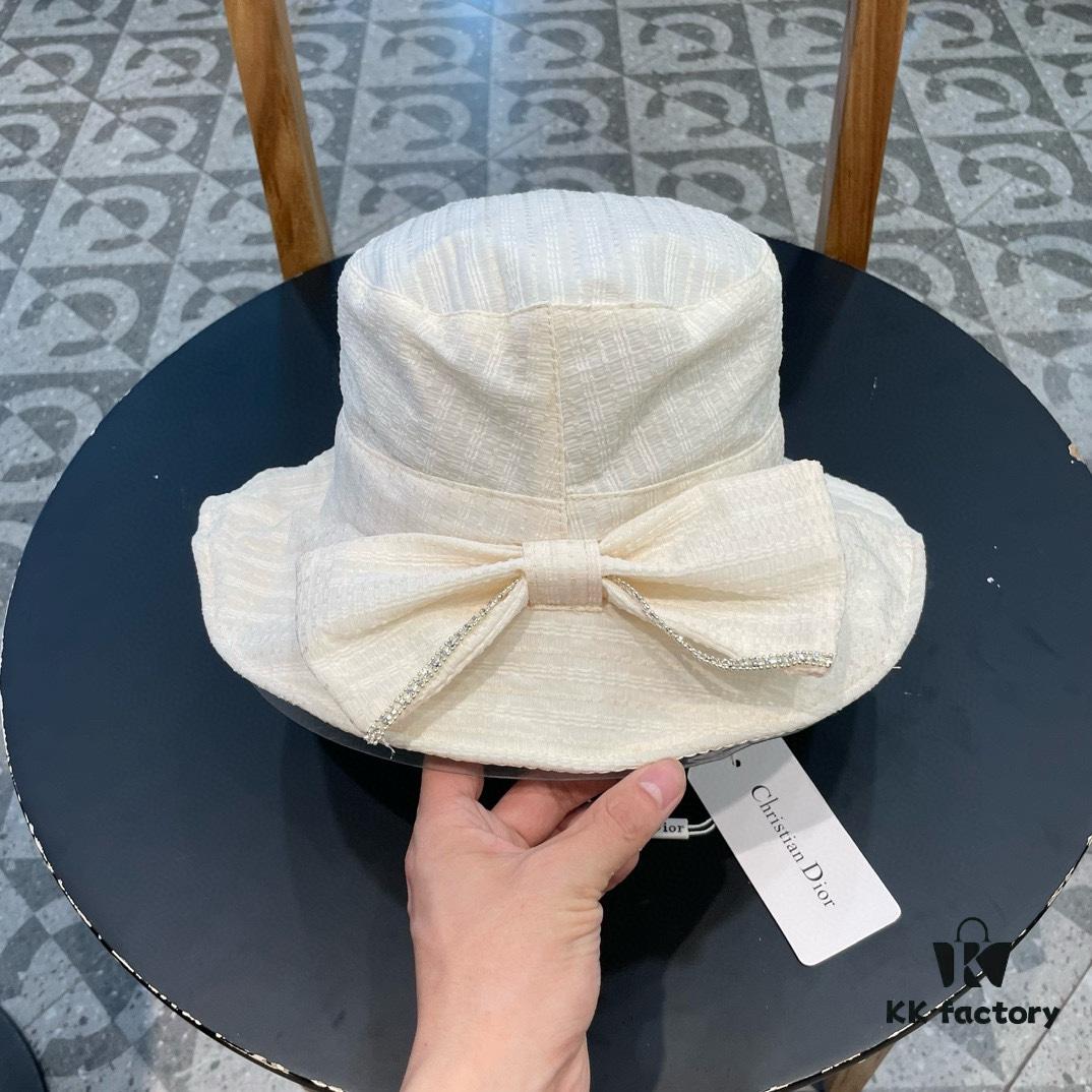 692fb2d499f2d84055c870a8 Dior Wide-Brim Sun Fishing Hat for Women, Spring and Summer Bow-Tied Bucket Hat, Versatile Facial Covering UV Protection Fashionable Sun Hat