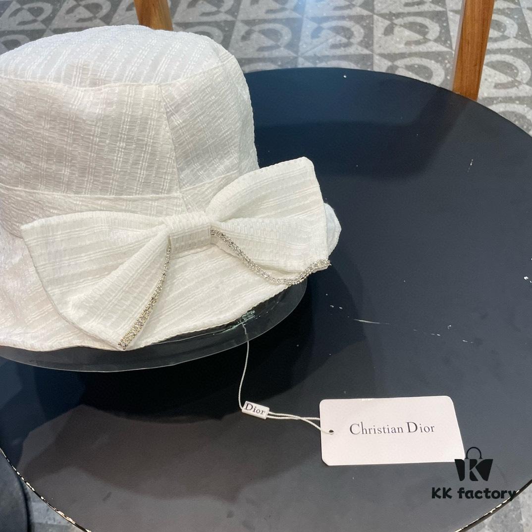 692fb2da99f2d84055c870b5 Dior Wide-Brim Sun Hat for Women, Spring and Summer Fashionable Bucket Hat with Bow, Face-Framing UV Protection