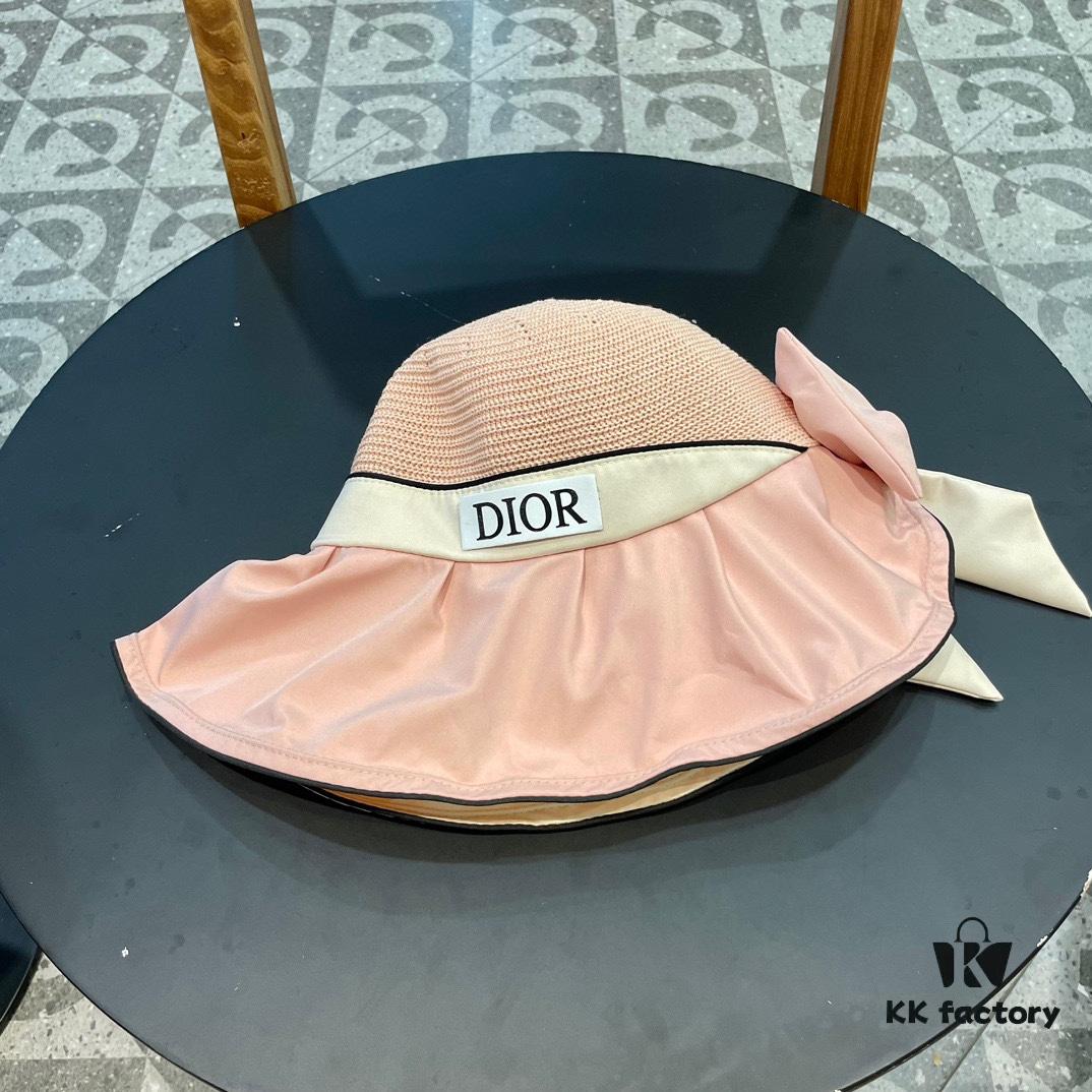 692fb2f099f2d84055c870dd DIOR Bucket Hat 2024 Summer New Sun Protection Fishing Hat with Bow for Women, Wide-Brimmed Beach Hat for Travel, Face-Framing Sun Hat