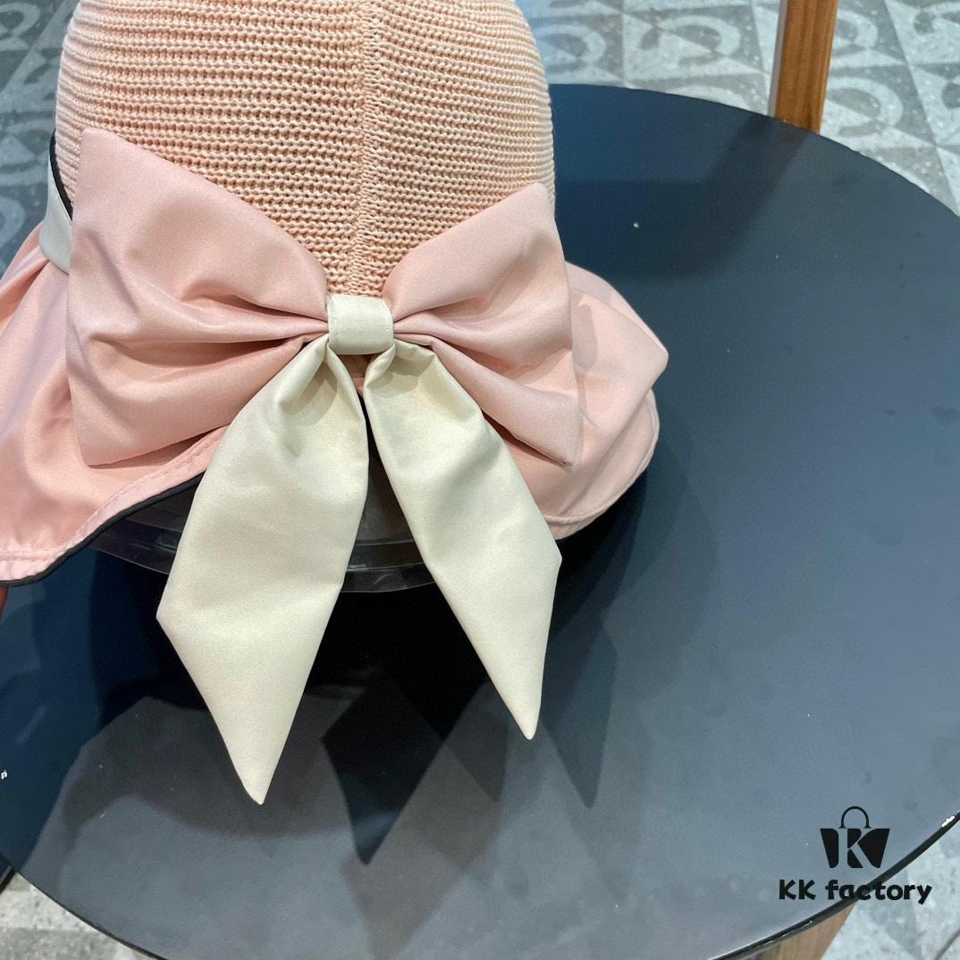 692fb2f099f2d84055c870de DIOR Bucket Hat 2024 Summer New Sun Protection Fishing Hat with Bow for Women, Wide-Brimmed Beach Hat for Travel, Face-Framing Sun Hat