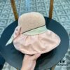 692fb2f099f2d84055c870e1 DIOR Bucket Hat 2024 Summer New Sun Protection Fishing Hat with Bow for Women, Wide-Brimmed Beach Hat for Travel, Face-Framing Sun Hat