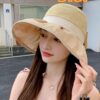 692fb2f399f2d84055c870e4 DIOR Bucket Hat 2024 Summer New Sun Protection Beach Hat with Bow for Women, Wide Brim Flattering Sun Hat
