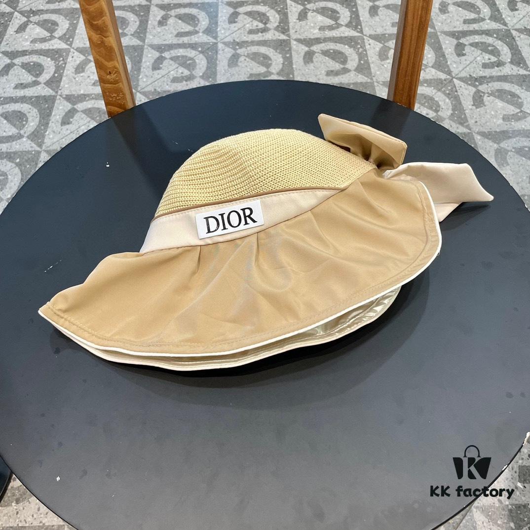 692fb2f499f2d84055c870e6 DIOR Bucket Hat 2024 Summer New Sun Protection Beach Hat with Bow for Women, Wide Brim Flattering Sun Hat