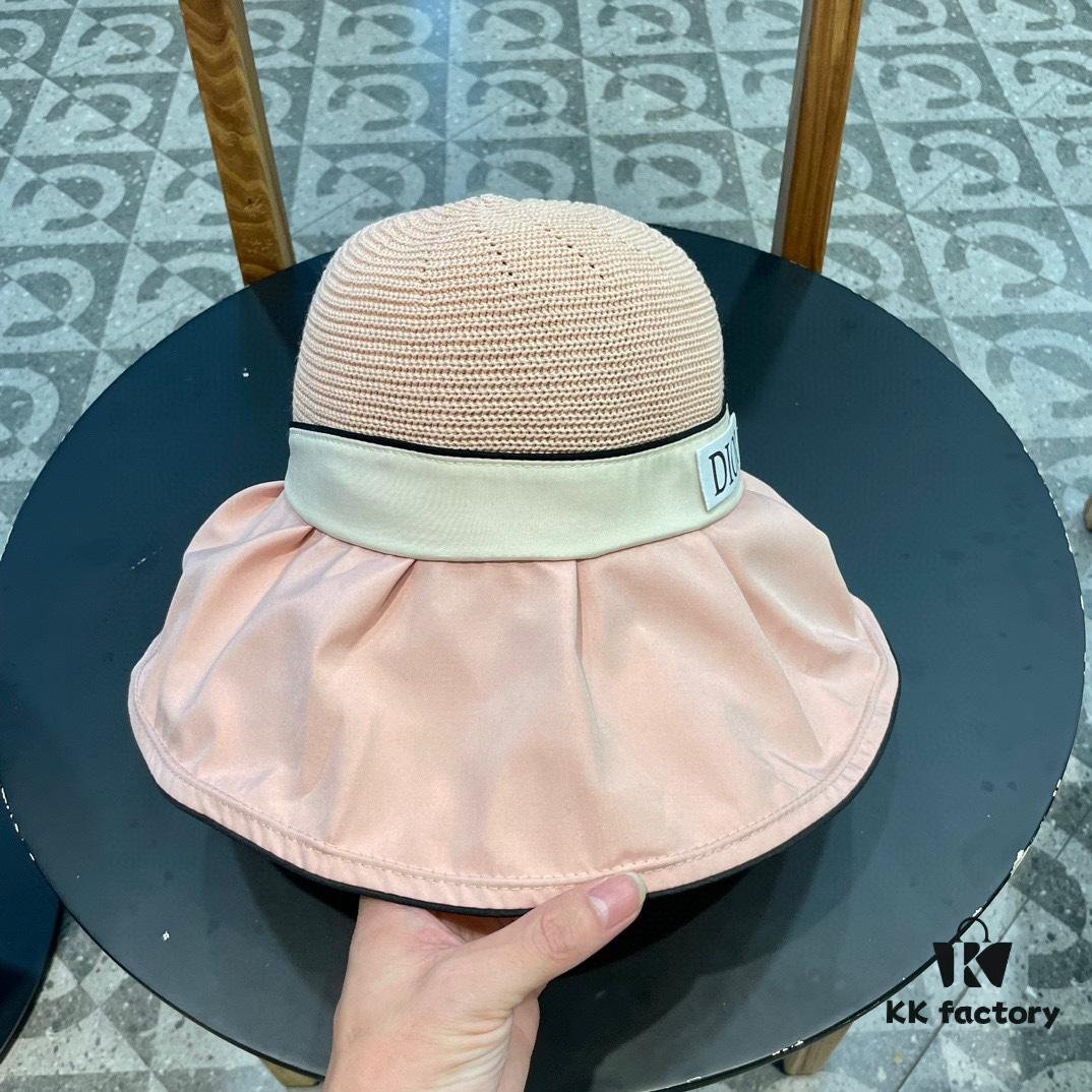 692fb2f499f2d84055c870e7 DIOR Bucket Hat 2024 Summer New Sun Protection Fishing Hat with Bow for Women, Wide-Brimmed Beach Hat for Travel, Face-Framing Sun Hat