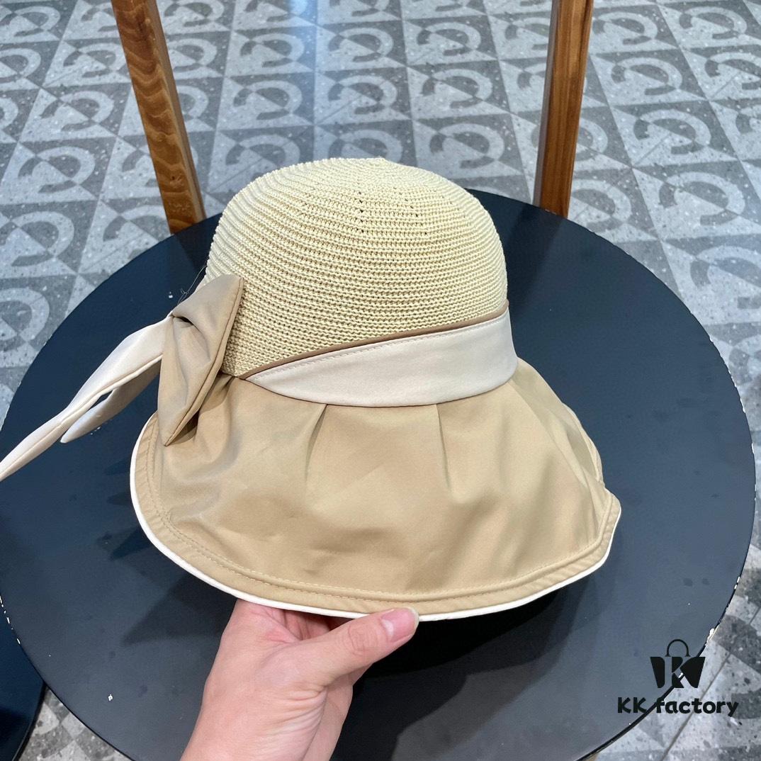 692fb2f599f2d84055c870ea DIOR Bucket Hat 2024 Summer New Sun Protection Beach Hat with Bow for Women, Wide Brim Flattering Sun Hat