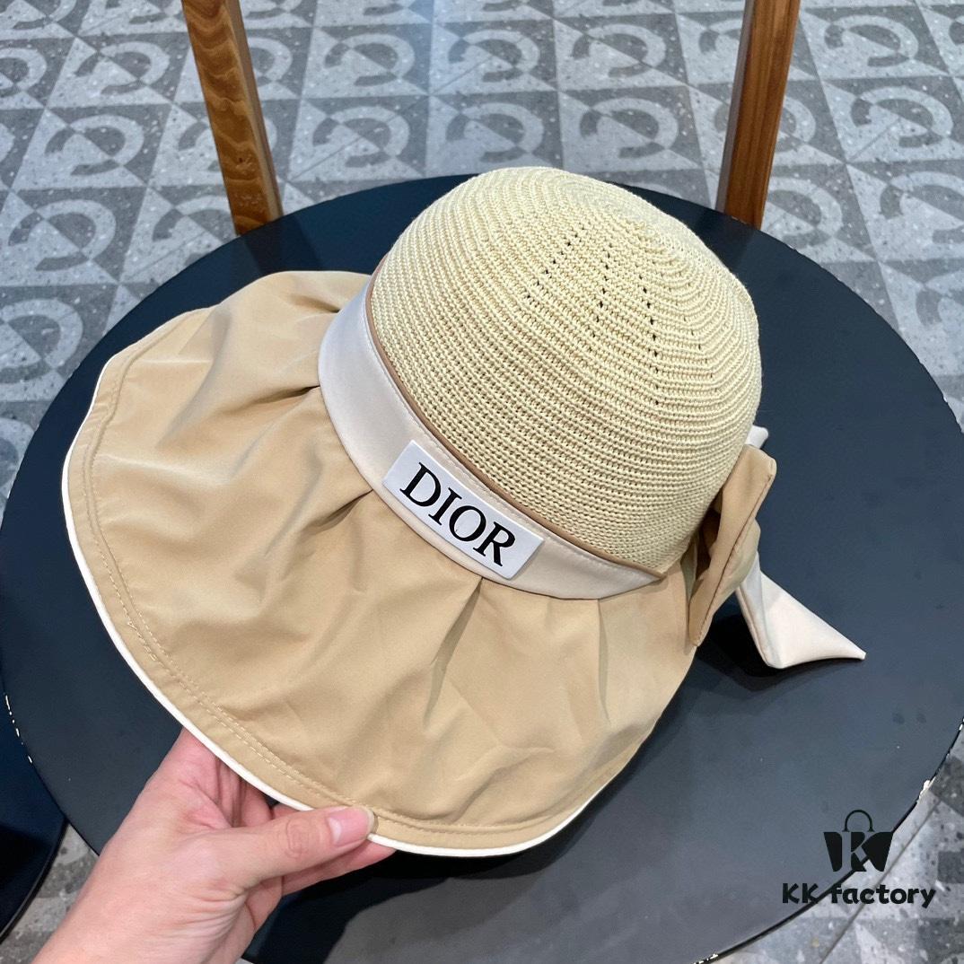 692fb2f699f2d84055c870ec DIOR Bucket Hat 2024 Summer New Sun Protection Beach Hat with Bow for Women, Wide Brim Flattering Sun Hat