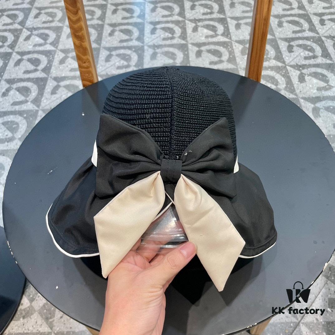 692fb2ff99f2d84055c870fc DIOR Bucket Hat 2024 Summer New Sun Protection Fisherman Hat with Bow for Women, Wide-Brimmed Beach Hat for Travel, Face-Framing Sun Hat