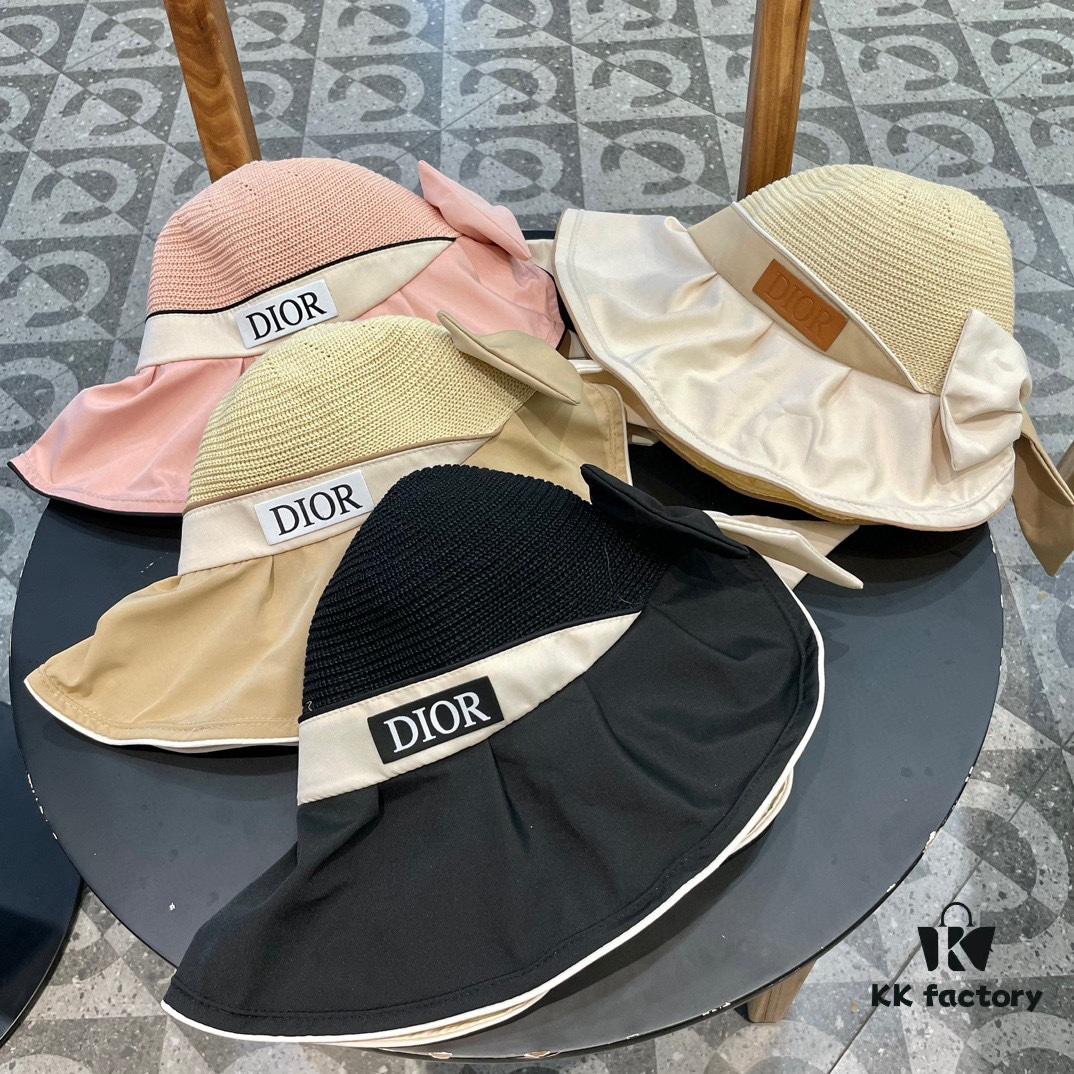 692fb30199f2d84055c870fe DIOR Bucket Hat 2024 Summer New Sun Protection Fisherman Hat with Bow for Women, Wide-Brimmed Beach Hat for Travel, Face-Framing Sun Hat