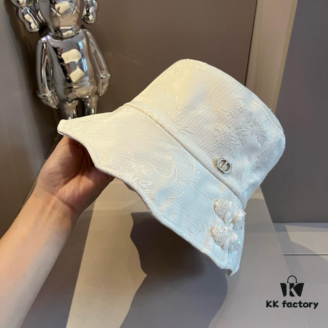 Dior Chinese-style Sun Hat, Wave-edged Fisherman Hat, Head Circumference 57cm