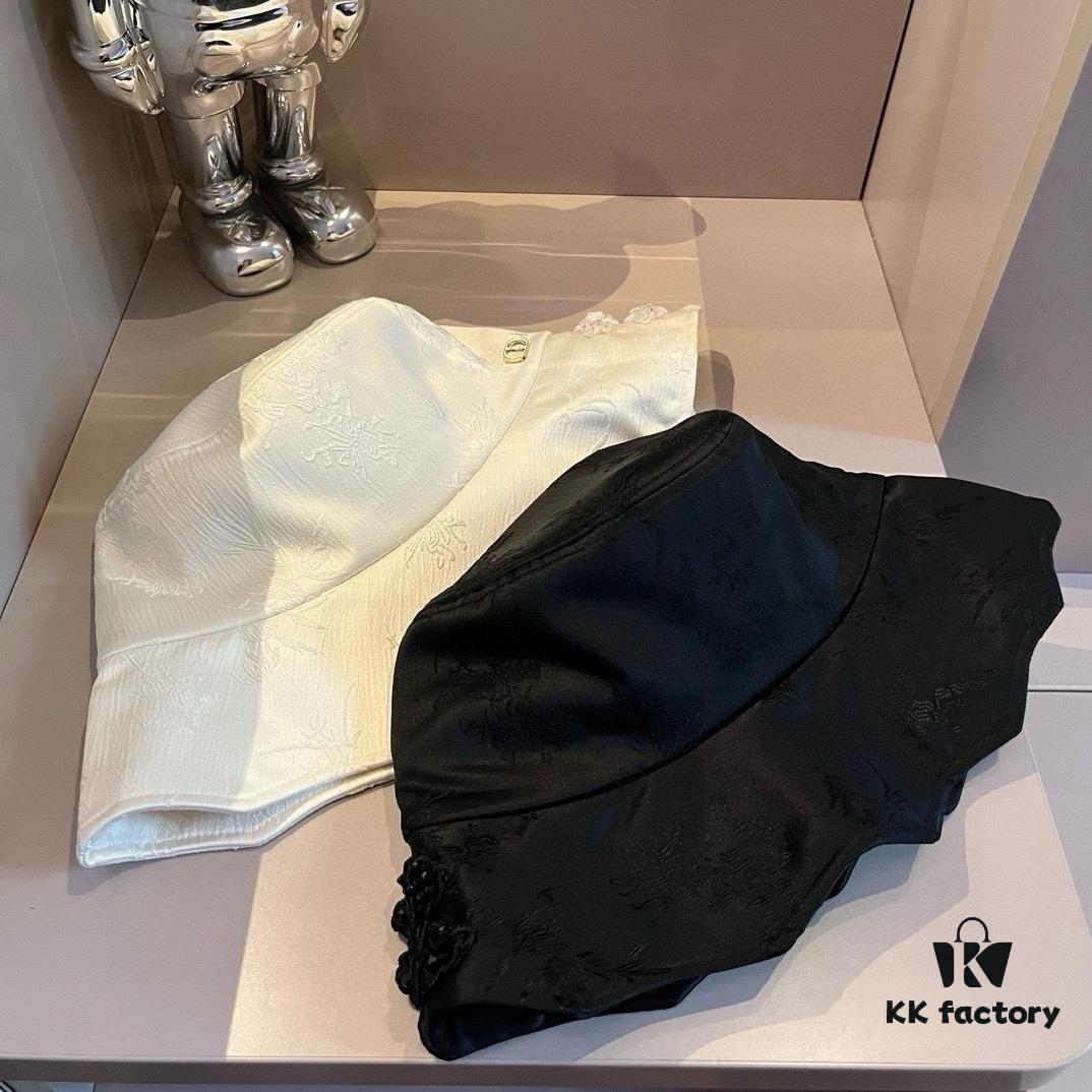 Dior Chinese-style Sun Hat, Wave-edged Fisherman Hat, Head Circumference 57cm