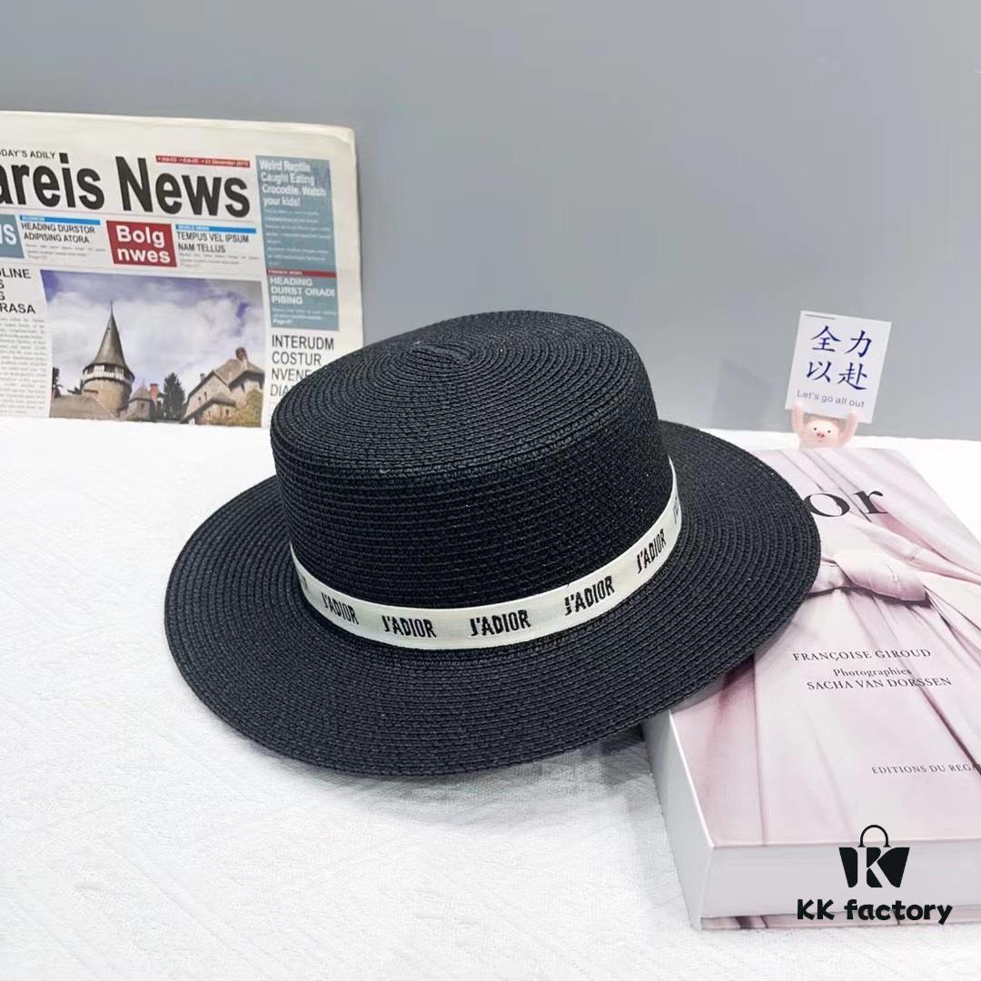 692fb33699f2d84055c87138 Dior Spring/Summer Ice Silk PP Grass Flat Top Hat 🎩