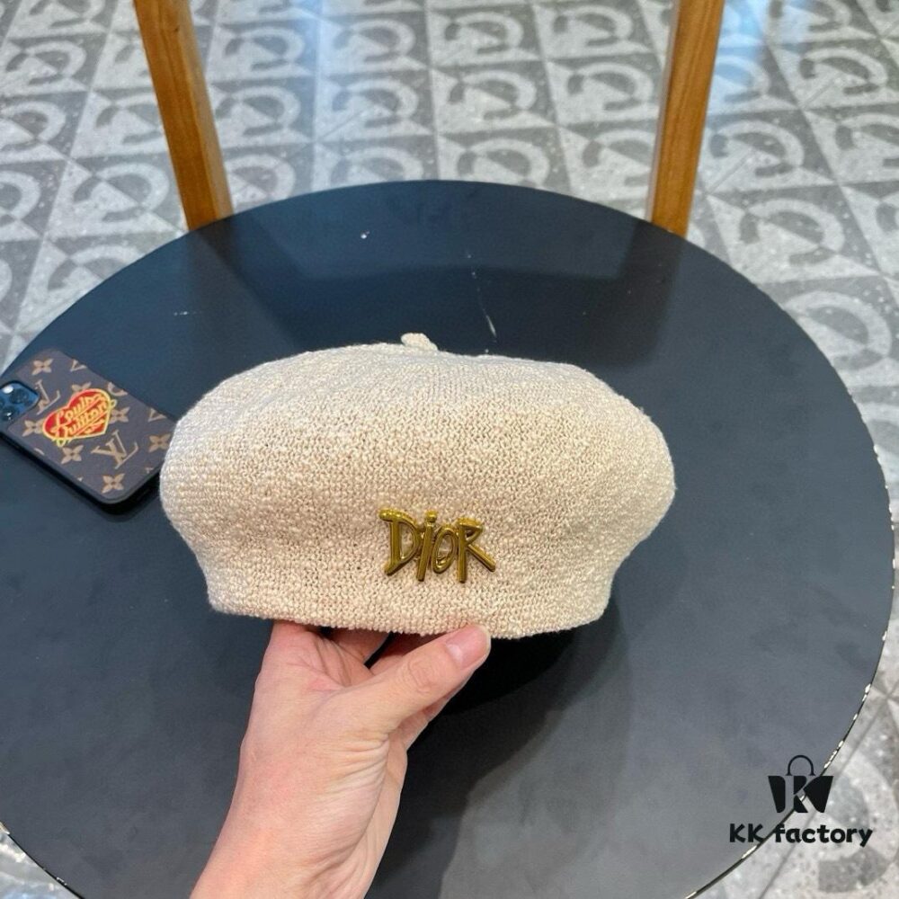 692fb34599f2d84055c8714e Dior 2024 New Solid Color Women's Beret, Slimming Face Look, Lightweight and Breathable for Spring and Summer, Artistic Pumpkin Hat, Versatile Painter Hat