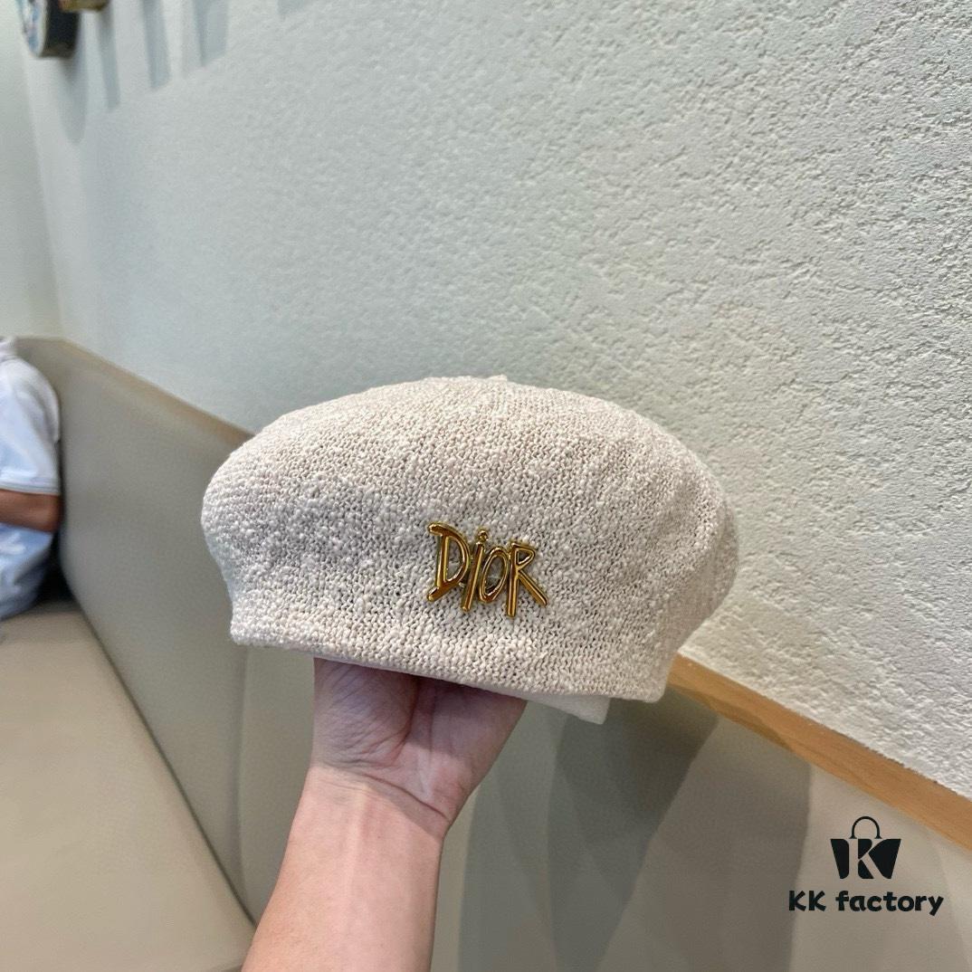 692fb34a99f2d84055c87153 Dior 2024 New Solid Color Women's Beret, Slimming Face Look, Lightweight and Breathable for Spring and Summer, Artistic Pumpkin Hat, Versatile Painter Hat