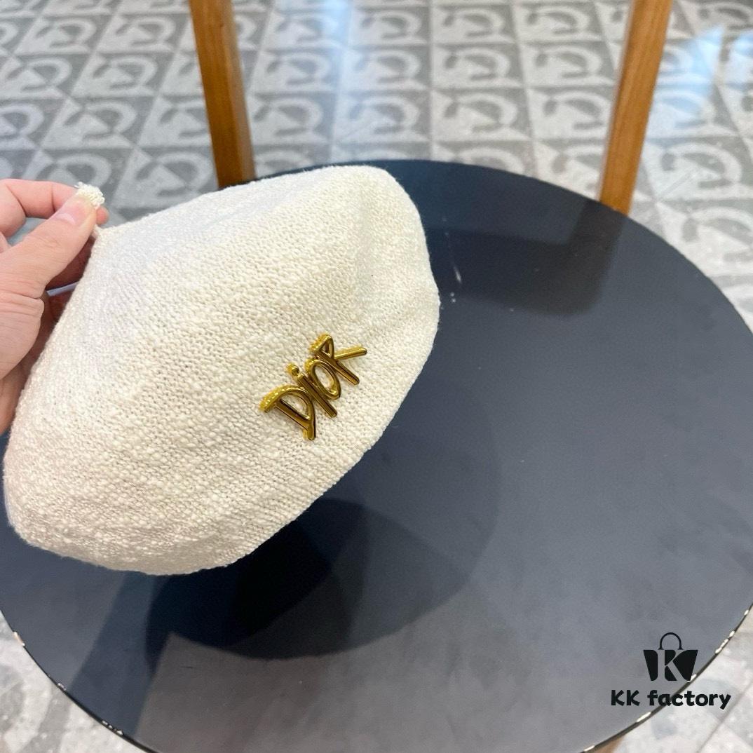692fb35699f2d84055c87168 Dior 2024 New Solid Color Beret for Women, Slimming Face Look, Lightweight and Breathable Spring Summer Pumpkin Hat, Artistic and Versatile Painter's Cap