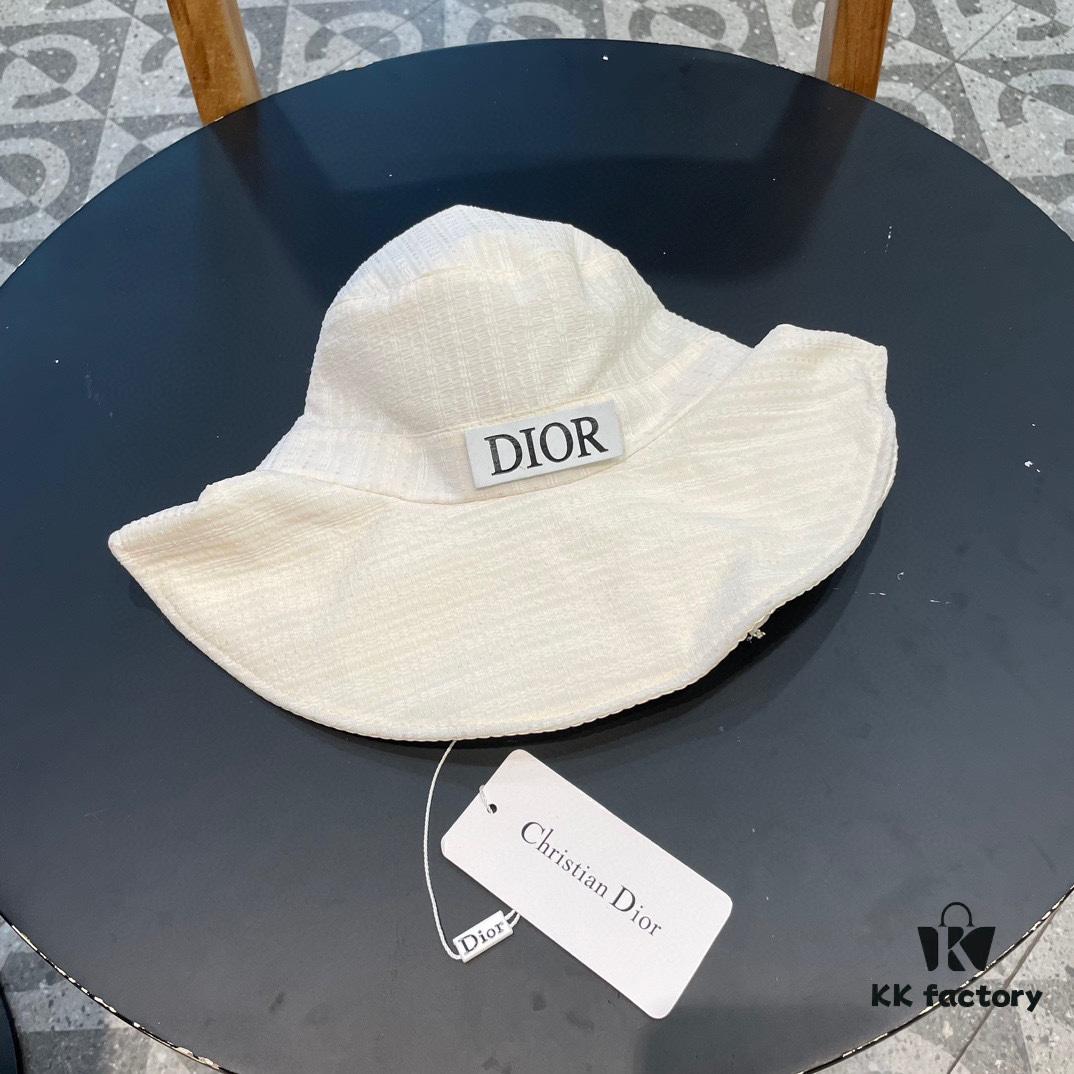 692fb35999f2d84055c8716e Dior Wide-Brim Sun Hat for Women, Spring and Summer Bow-Decorated Bucket Hat, Fashionable Face-Framing UV Protection Beach Hat