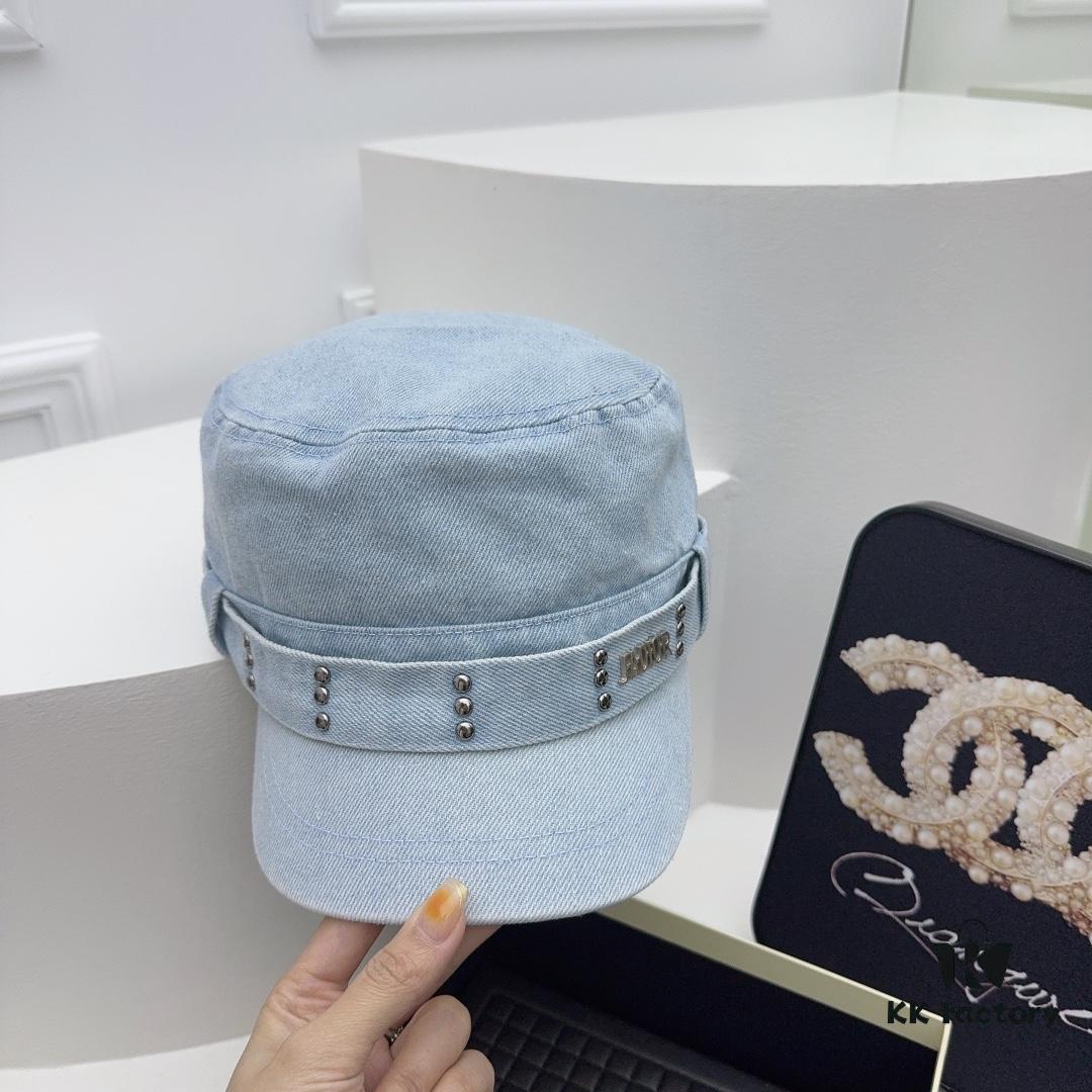 692fb36a99f2d84055c87190 DIOR New Military Cap with Retro Personality Sequin Embellishment - Heavy Craftsmanship Series in Washed Denim Color