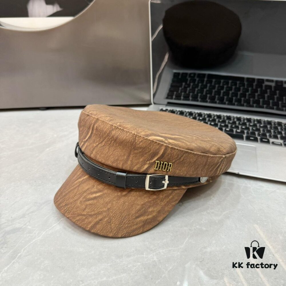692fb3a699f2d84055c871e8 Dior New Style Leather Military Cap Newsboy Hat