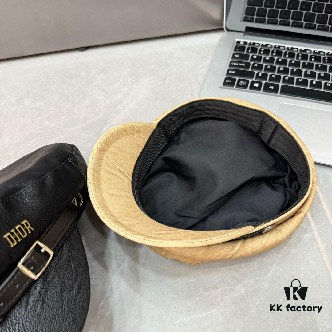 692fb3ae99f2d84055c871ef Dior New Style Leather Military Cap Newsboy Hat