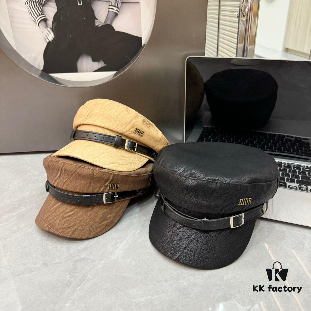 692fb3af99f2d84055c871f0 Dior New Style Leather Military Cap Newsboy Hat