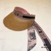 692fb3cb99f2d84055c87209 DIOR Natural Straw Wide Brim Hat - Classic Style, Pink
