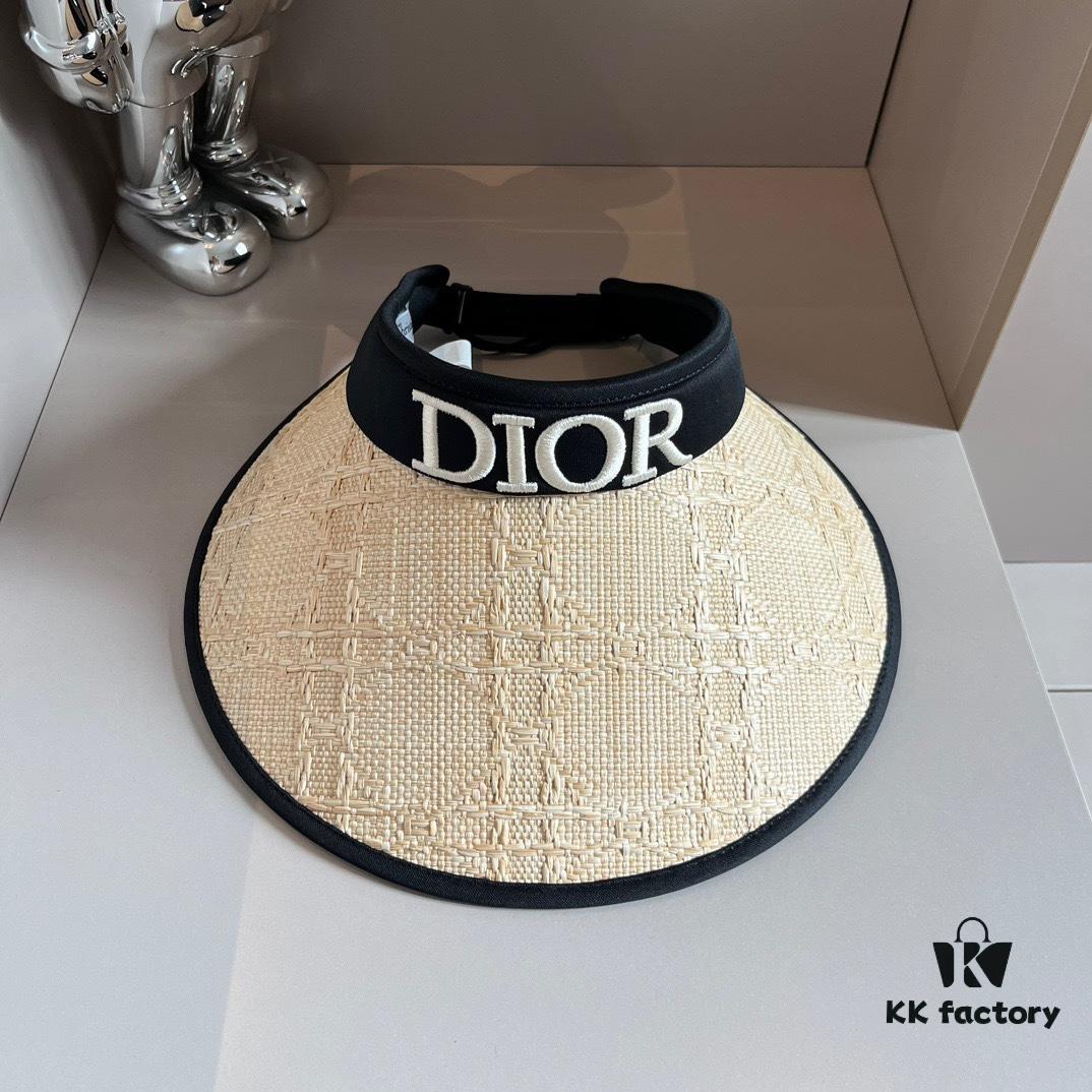 Dior Embroidered Letter Open-Top Sun Hat