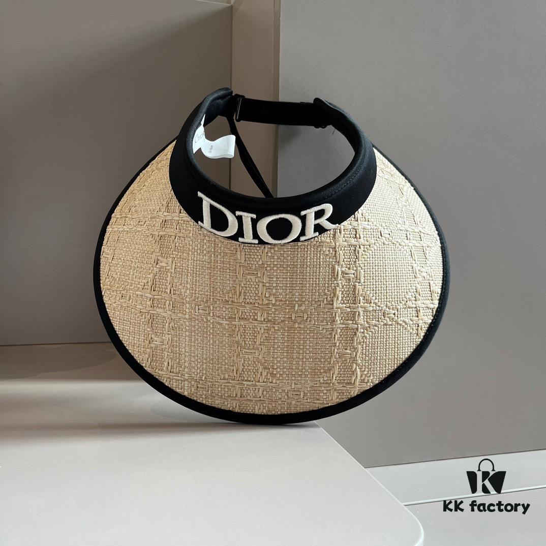 Dior Embroidered Letter Open-Top Sun Hat
