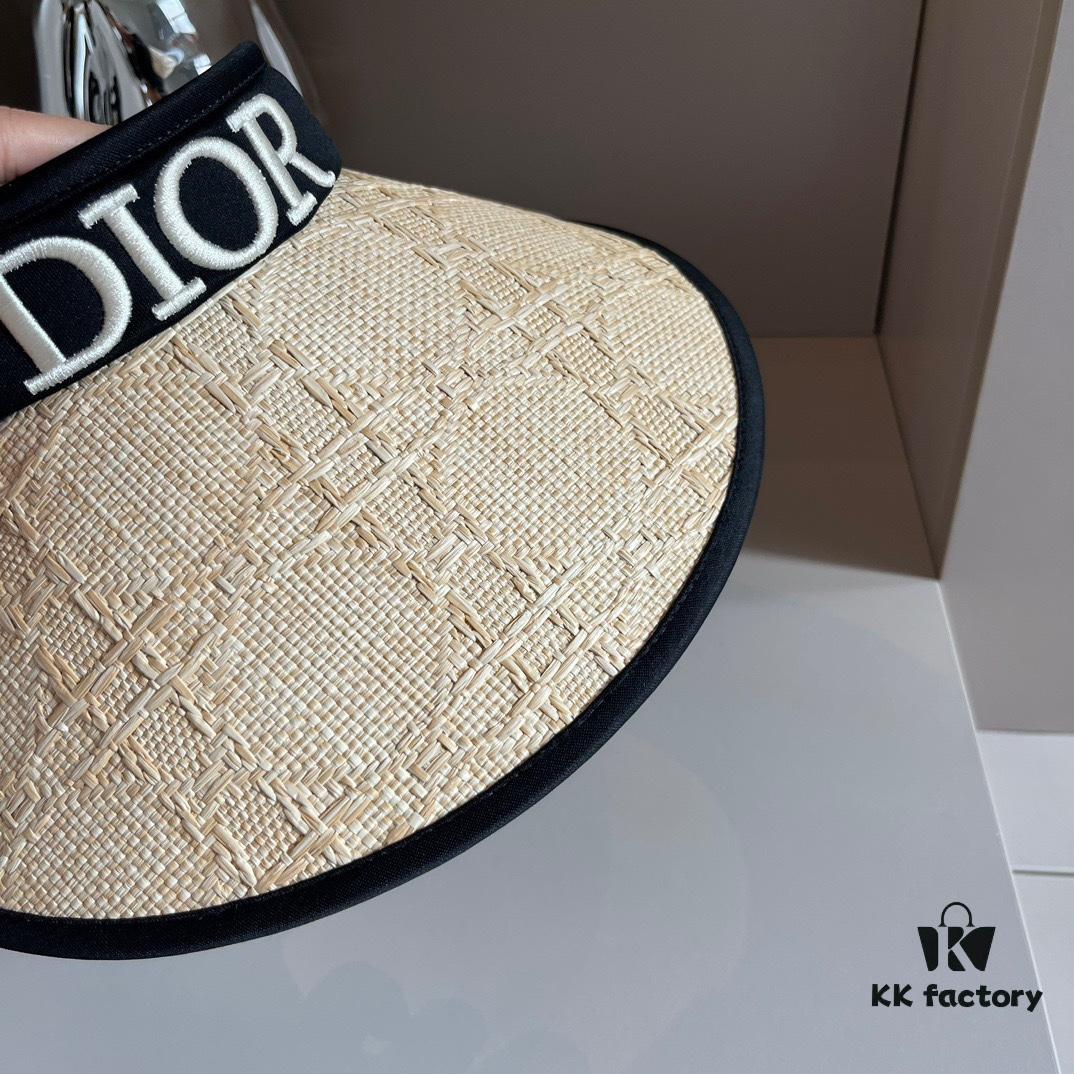 Dior Embroidered Letter Open-Top Sun Hat