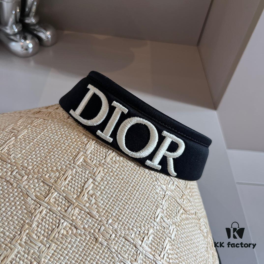 Dior Embroidered Letter Open-Top Sun Hat