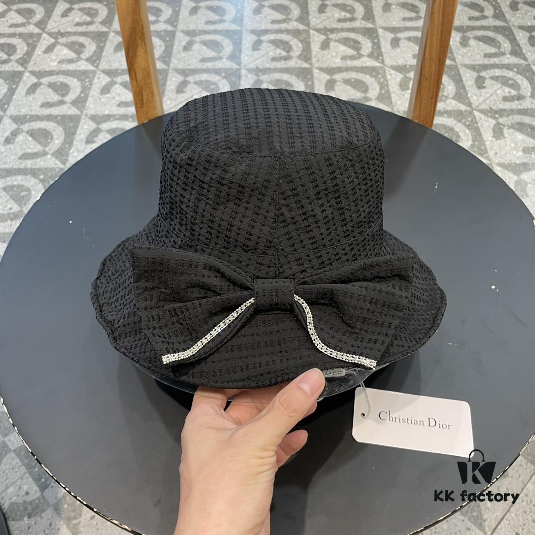 692fb40f99f2d84055c8724b Dior Wide-Brim Sun Hat for Women, Spring and Summer Fashion Floppy Hat with Bow, UV Protection Bucket Hat, Baseball Cap, Knit Hat
