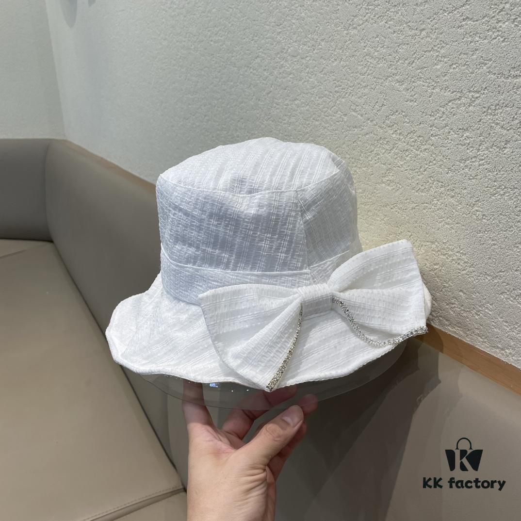 Dior Wide-Brim Sun Hat for Women, Spring and Summer Fashion Floppy Hat with Bow, UV Protection Fishing Hat, Baseball Cap, Knit Hat