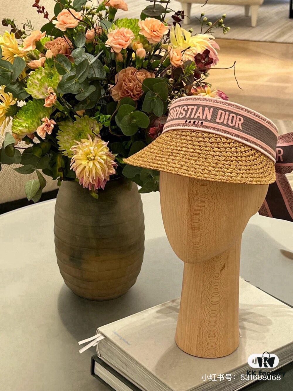 Authentic DIOR Summer New Arrival Sun Hat with Silk Scarf Design, High-End Style Essential for Stylish Women