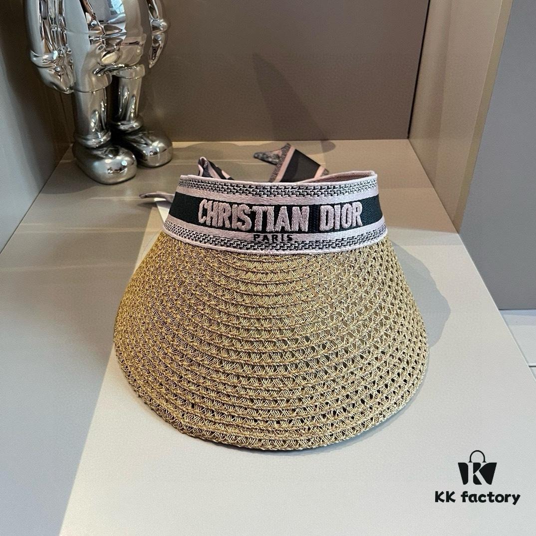 692fb43e99f2d84055c87289 Authentic DIOR Summer New Arrival Sun Hat with Silk Scarf Design, High-End Style Essential for Stylish Women