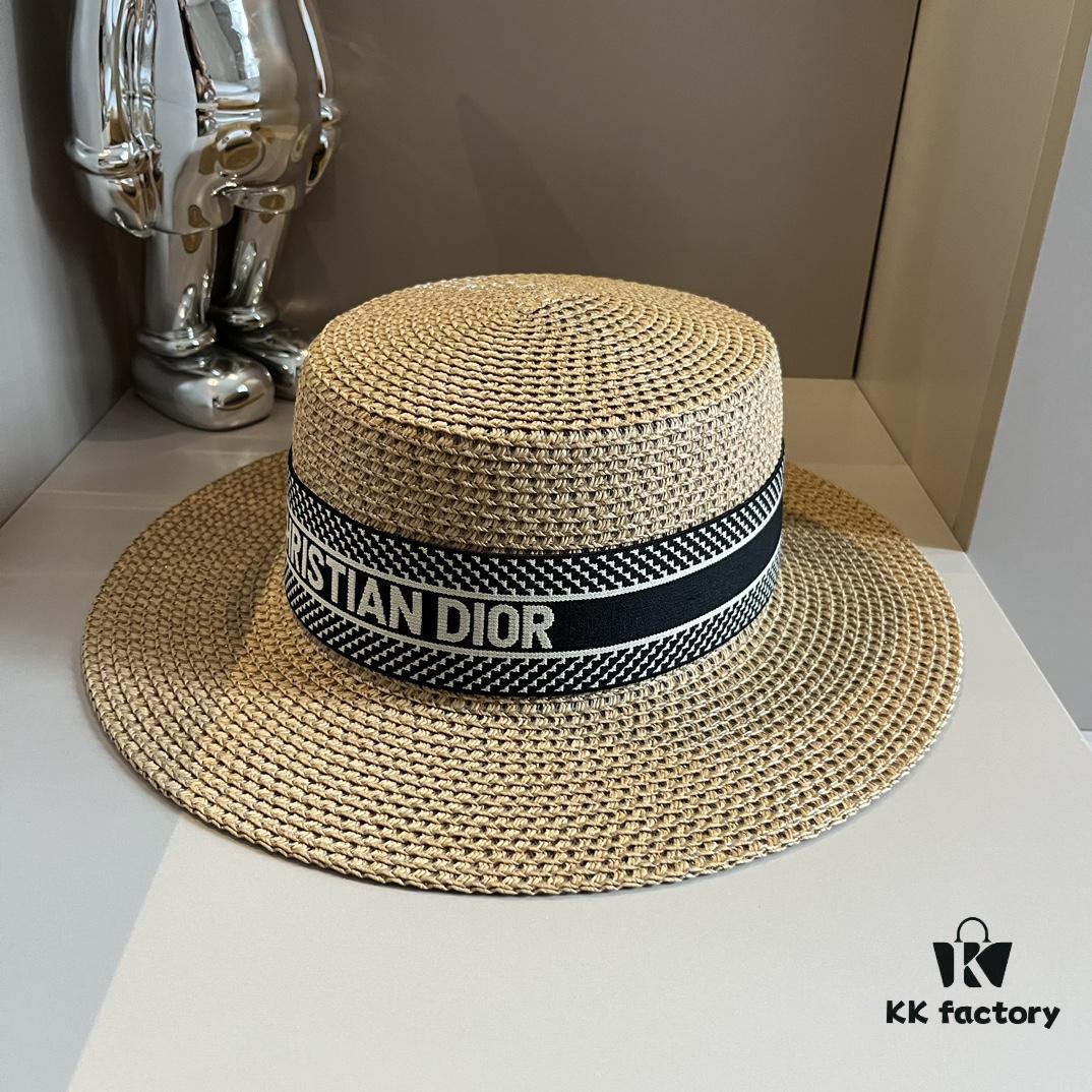 Dior New Flat-Crown Hat, 57cm Head Circumference, Fisherman Cap, Baseball Cap, Knit Hat